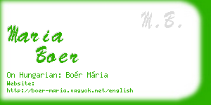 maria boer business card